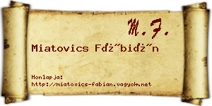 Miatovics Fábián névjegykártya